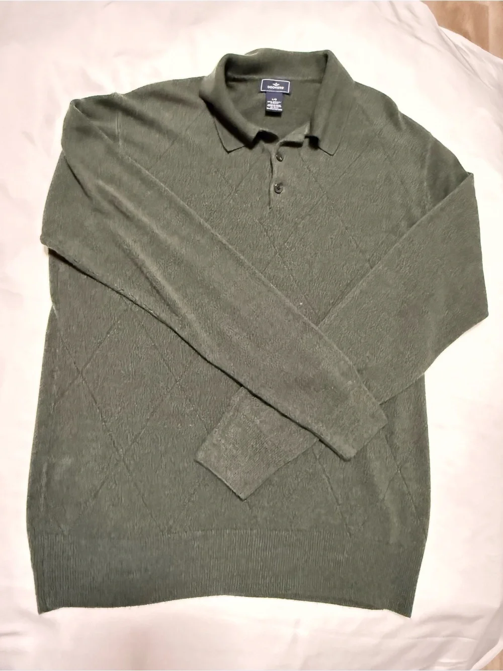 Dockers Men's Olive Green V-Neck Polo Sweater
